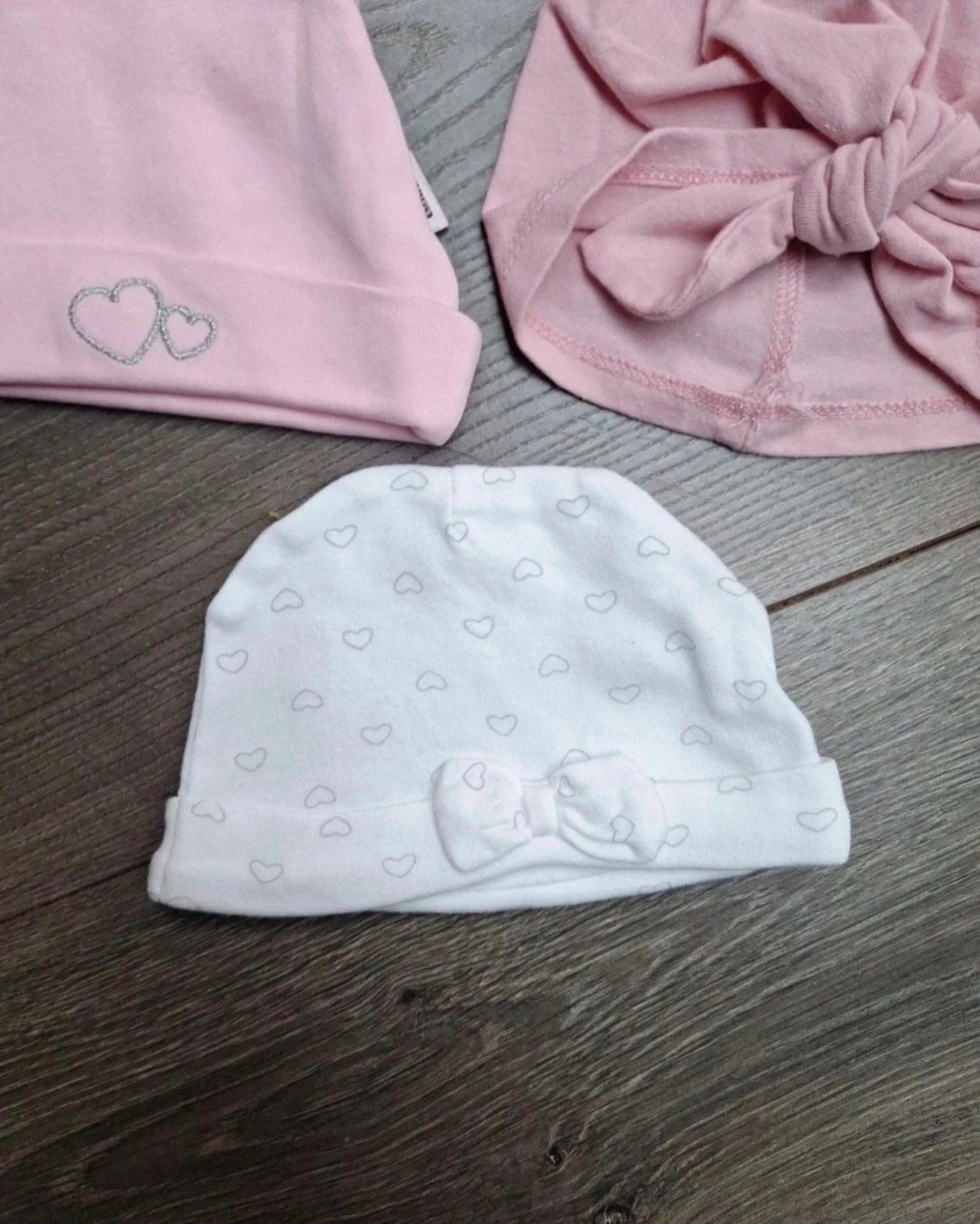 Conjunto de gorritos para recién nacidos, niña, 0-3M, algodón suave – photo 5